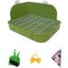 Humorous.P Rabbit Litter Box - Green Rectangular Plastic Cage Potty Trainer - Buy Online on GoSupps.com