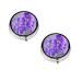 Purple Lavender Colored Flowers Printed Mini Round Pill Box Pill Box 3 Compartment Medicine Pill Case Pill Organizer Travel Pillbox Portable Pill Box for Pocket Home Office Use