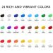 Acrylic Paint Set 24 Colors (0.41oz/12ml) Kit for Artists & Beginners - Non-Toxic Craft Paints for Paper, Canvas, Wood, Ceramic, Fabric - Includes 3 Brushes - Buy Online on GoSupps.com
