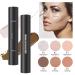 Double-Head 2-in-1 Highlighter & Contour Stick Set - Lotus & Light Brown | Long Lasting Contouring Cream | Cosmetics Makeup Set - Buy Online on GoSupps.com