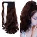 iLUU Wrap Around Ponytail Synthetic Hair Extensions Comb Clip in Long Curly Wavy Pony Tail for Women 100g Thick Soft One Piece Hairpiece - 18 inch Auburn Brown #33 Hair Extension #33-auburn brown