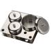 3pcs Stainless Steel Nail Art Kit Organizer Containers Mini Powder and Liquid Jars Storage Box Compact Manicure Tools