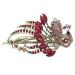 ARFINNE Large Alligator Hair Clips for Women Thick Hair Red Peacock Vintage Metal Hairpins And Sparkly Rhinestone Barrettes Hair Accessories Peacock - Red