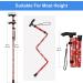 Supregear Folding Walking Stick - Adjustable & Lightweight Collapsible Walking Aid with Red Floral Design for Elderly Men & Women - Buy Online on GoSupps.com