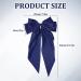 Blue Hair Bow Big Hair Bows for Women Solid Color Bow Hair Clips with Long Ribbon French Blue Bow Hair Clip Soft Satin Silky Hair Bows Cute Gifts for Women Girls (Navy Blue) - Buy Online on GoSupps.com