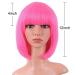 MapofBeauty Neon Pink 12 Synthetic Bob Wig with Bangs - Fashionable Short Hair - Buy Online on GoSupps.com