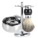 Razor Gift Sets for Men Luxury Men's Gift Set: Pure Badger Hair Shaving Brush + Shaving Brush Holder + Bowl