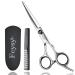 Haircut Scissors for Hair Cutting, Fcysy Professional 6 Inches Hair Scissors Barber Shears, Haircutting Scissor Beard Scissors Hair cutting Scissors with Comb, Salon Hair Shears for Men Women Pet Hair Scissors Black