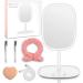 Rechargeable Lighted Makeup Mirror with 3 Color Temperature Modes - Portable and Adjustable LED Mirror for Makeup Desk and Travel - Buy Online on GoSupps.com