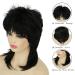 Amnenl Short Black Shaggy Layered Mullet Wig for Women - Heat Resistant Cosplay Daily Hair Wig (Black) - Buy Online on GoSupps.com