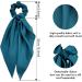 Cinaci 12 Pieces Solid Silky Satin Chiffon Hair Ties with Long Ribbon Bow Tail Hair Scrunchies Ponytail Holders Rubber Bands Accessories for Women Girls Teens - Buy Online on GoSupps.com