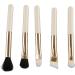 6 in 1 Makeup Brush Set Portable Synthetic Cosmetic Brushes Set for Foundation Blending Powder Eye Shadow with Mirror (White) - Buy Online on GoSupps.com