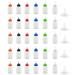 MYYZMY 30 Pcs Precision Tip Applicator Bottles  0.5 Ounce Translucent Glue Bottles  with 5 Mini Funnel  Multicolor Lids