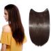 Silk-Co hair extension with rubber band smooth extensions with invisible cord synthetic hair part such as real hair hair sealing hair extensions for women dark brown 50cm 50 cm dark brown