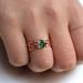 GUIDECUN Infinity Art Deco Halo Wedding Engagement Bridal Ring Chic Cushion Cut Emerald Cubic Zirconia Dainty Rose Gold Promise Ring (US Size 6)