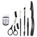 Arqumi Eyelash Curler Set 7 in 1 Eyelashes Curler Set with Eyelash Curler Brush Tweezers Scissors Eyebrow Trimmer Makeup Tool for Men & Women