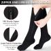 Ailaka Zipper Compression Socks 15-20mmHg Knee High Support for Men Women - Black (1 Pair) - Buy Online on GoSupps.com