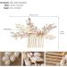 Foyte Wedding Crystal Hair Comb Gold Pearl Bride Headpiece Leaf Side Hair Combs for Women and Girls - Buy Online on GoSupps.com