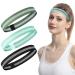 Lophe sports hair band 3 pieces of elastic headband women and men thin welding tape forehead double side moisture slipproof headband hair bands for yoga running football (black + green + blue) 01 + 04 + 05
