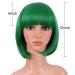 MapofBeauty 12 Fashion Lady Short Straight Bob Wig with Flat Bangs in Green - Buy Online on GoSupps.com