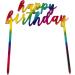 Rainbow Happy Birthday Cake Topper Acrylic Birthday Cupcake Topper Cake Pick Decorations for Birthday Party Cake Desserts cup cake topper - Buy Online on GoSupps.com
