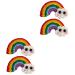 Beaupretty 2 Pairs Rainbow Barrettes girl hair pin colorful hair clips hair bows clips candy color hair clip arts and crafts for kids Girl Hair Accessory alloy Princess craft supplies child