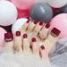 Sethexy 24 PCs 3D Bling Red False Toes & Wedding Nail Art - Short Full Cover Fake Nails for Women & Girls - Buy Online on GoSupps.com