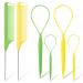Topsy Hair Tail Tools TsMADDTs 6Pack Hair Loop Tool Set with 2Pairs French Braid Tool Loop 2Pcs Rat Tail Comb for Hair Styling Yellow&Green Green&Yellow