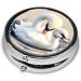 Buy Cute Little Swan Round Pill Box - 3 Compartment Organizer for Travel | Portable Pill Storage for Purse & Pocket - Buy Online on GoSupps.com