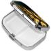 Golden Plant Leaves Pill Box - Portable Square Medicine Organizer for Travel - Ideal Travel Accessory - Buy Online on GoSupps.com