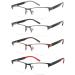 4 Pack Reading Glasses for Men Blue Light Blocking Computer Readers Anti UV Ray/Eye Strain/Glare Metal Frame Eyeglasses with Pouches(150 Magnification Strength) Blue Red Brown Grey 1.5x