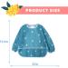 Waterproof Long Sleeved Baby Bib with Large Food Pocket - Greyflower Design - Buy Online on GoSupps.com