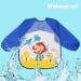 Vicloon 4 Pcs Baby Waterproof Sleeved Bibs - Unisex Feeding Apron for Infant/Toddler 6 Months to 3 Years - Blue/Green - Buy Online on GoSupps.com