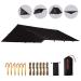 FREEKITE Lightweight Waterproof Camping Tarp Tent, Large Portable Bushcraft Backpacking Nylon Fabric Rain Fly Tarps for Hammock Tactical Hiking Emergency Shelter Tarp Black