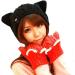 Cute Cat Ear Winter Hat for Women, Girls, Boys, & Teens | Warm Knitted Crochet Christmas Ski Beanie in Black - Buy Online on GoSupps.com