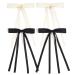 Ayesha Hair Bows for Women Girls Ribbon Bows Hair Clips Long Tail Ribbon for Hair Tassel Bow Barrettes Hair Accessories for Women Girls 4pcs(Black&Beige)