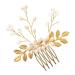 FRCOLOR Hair Accessories Comb Golden Hair Accessories Pearl Headband Gold Trim Hair Accessories For Wedding Braided Headband Women Headdress Wedding Bridal Hair Comb Comb For Bride