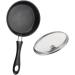 Eurobuy 6.3 Stainless Steel Egg Frying Pan Non Stick with Heat-Resistant Handle for Frying Eggs Vegetables 16CM with Glass Lid - Buy Online on GoSupps.com