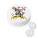 Space Laser Eyes Cat Riding T-Rex Round Case For Contact Lens Kit Storage Box with Mirror Printed