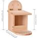 Squirrel Feeder Visible Wooden Squirrel House with Movable Cover Funny Squirrel Feeder with Long Feeding Platform for Outside Backyard Garden Squirrel House - Buy Online on GoSupps.com
