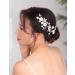 Deniferymakeup Silver Bridal Hair Piece Pearl Hair Vine Wedding Floral Hair Piece Women Leaf and Flower Headband Rhinestones Wedding Hair Accessories - Buy Online on GoSupps.com