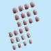 24-Piece Blue Gradient French Press-On Nails with Snowflake Design | Short Angular Artificial Fingernails for Women & Girls - Buy Online on GoSupps.com