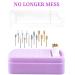 30 Holes Nail Drill Holder with Removable Cleaning Brush - 2 in 1 Storage Box for Nail Art Drill Bits & Organizers - Dust Collector Violet - Buy Online on GoSupps.com