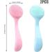 Silicone Face Scrubber 2PCS Manual Facial Cleansing Brush with Handle Deep Cleaning Gentle Exfoliating Face Exfoliator Brush Silicone Face Scrubber - Buy Online on GoSupps.com