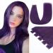 Hotlulana tape extensions real hair Purple Skin Weft Extensions Real hair 100% colored soft natural real hair extensions tape in the straight invisible tape extensions 10 piece 25g 20 -inch/50cm.Purple# 50cm 20 inch (10 pack)