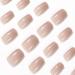 24PCS Nude Pink French Short False Nails with Nail Glue - Fashionable Stick on Nails for Women - Artificial Acrylic Fake Nails for Nail Art - Buy Online on GoSupps.com