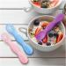 Vicloon Baby Fork and Spoon 4Pcs Set - Silicone Self Feeding Utensil for Infant Toddler - Easy Grip Soft Spoon Toddler Cutlery Kit - First Led Training Weaning - Blue/Pink/Purple/Green - Buy Online on GoSupps.com