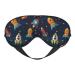 Spaceships and Stars Print Sleep Eye Mask Blindfold with Elastic Strap Headband Soft Eye Cover Eyeshade for Night Sleeping Travel