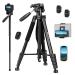 VICTIV Tripod, 72" Camera Tripod, Tripod for Camera with Remote and Phone Holder, 2 in 1 Aluminum Monopod Tripod for Video Photography, Compatible with Canon/Nikon/DSLR/iPhone/Spotting Scopes-NT72 72 inch