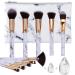 Makeup Brushes HEYMKGO Professional Marble Makeup Brush Set Soft and Odor-free Natural Synthetic Bristles 10PCS + 2 Sponge Puff + Marble Pattern Cosmetics Bag